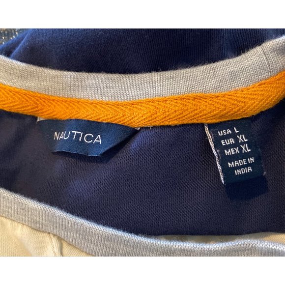 Nautica Men's Slim Fit Color Block Pima Cotton Shirt - Picture 5 of 5